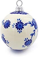 Collectible Polish Pottery 3½-inch Ornament Christmas Ball